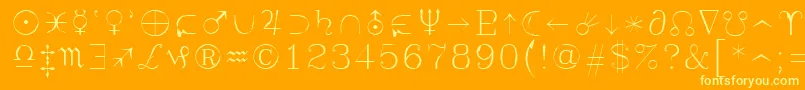 Syastro Font – Yellow Fonts on Orange Background