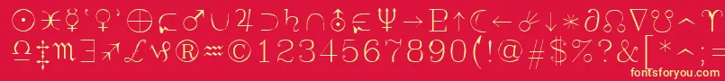 Syastro Font – Yellow Fonts on Red Background