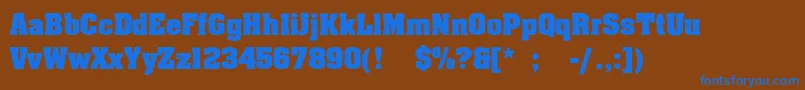 AachenLight Font – Blue Fonts on Brown Background