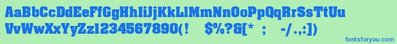 AachenLight Font – Blue Fonts on Green Background