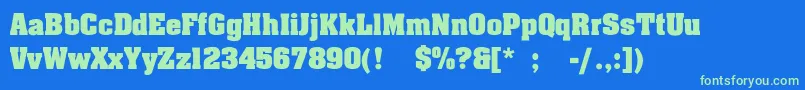AachenLight Font – Green Fonts on Blue Background