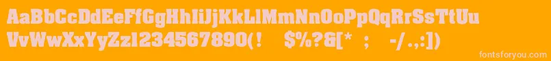 AachenLight Font – Pink Fonts on Orange Background