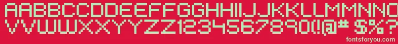 EivenMajorPixel Font – Green Fonts on Red Background