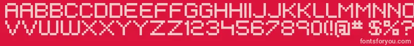 Czcionka EivenMajorPixel – różowe czcionki na czerwonym tle