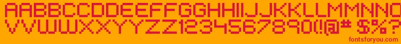 Czcionka EivenMajorPixel – czerwone czcionki na pomarańczowym tle