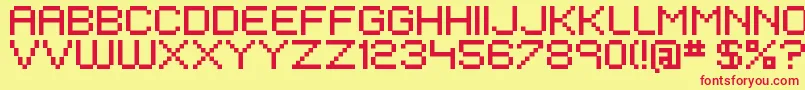 EivenMajorPixel Font – Red Fonts on Yellow Background