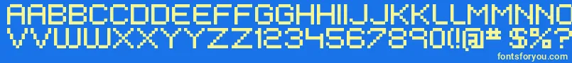 EivenMajorPixel Font – Yellow Fonts on Blue Background