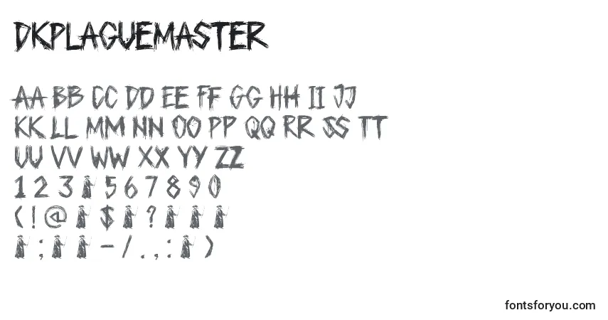 Schriftart DkPlagueMaster – Alphabet, Zahlen, spezielle Symbole
