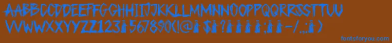 DkPlagueMaster Font – Blue Fonts on Brown Background