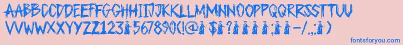 DkPlagueMaster Font – Blue Fonts on Pink Background