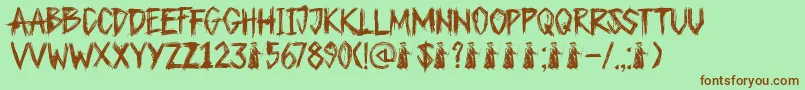 DkPlagueMaster Font – Brown Fonts on Green Background