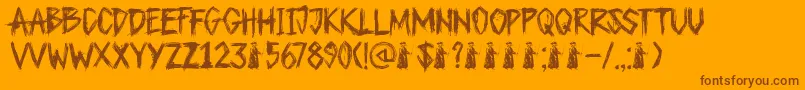 DkPlagueMaster Font – Brown Fonts on Orange Background