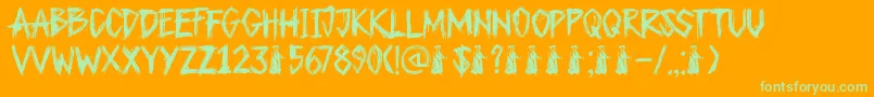 DkPlagueMaster Font – Green Fonts on Orange Background