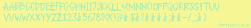 DkPlagueMaster Font – Green Fonts on Yellow Background