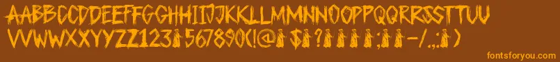 DkPlagueMaster Font – Orange Fonts on Brown Background