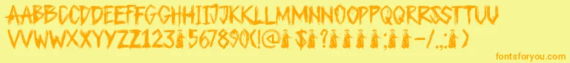 DkPlagueMaster Font – Orange Fonts on Yellow Background