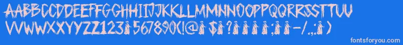 DkPlagueMaster Font – Pink Fonts on Blue Background