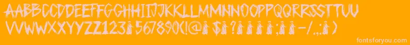 DkPlagueMaster Font – Pink Fonts on Orange Background