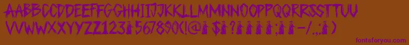 DkPlagueMaster Font – Purple Fonts on Brown Background