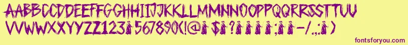 DkPlagueMaster Font – Purple Fonts on Yellow Background