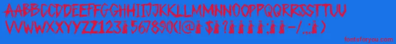 DkPlagueMaster Font – Red Fonts on Blue Background