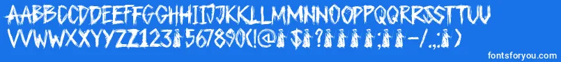 DkPlagueMaster Font – White Fonts on Blue Background