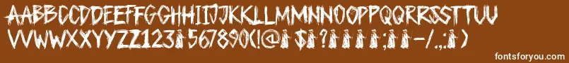 DkPlagueMaster Font – White Fonts on Brown Background