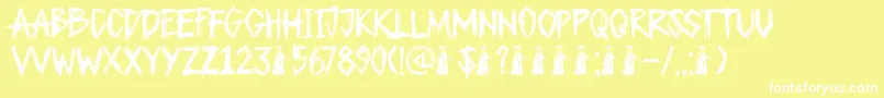 DkPlagueMaster Font – White Fonts on Yellow Background