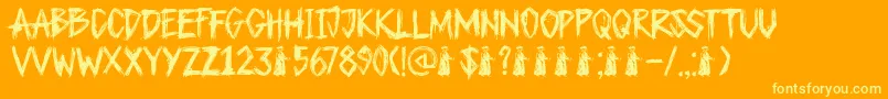 フォントDkPlagueMaster – オレンジの背景に黄色の文字