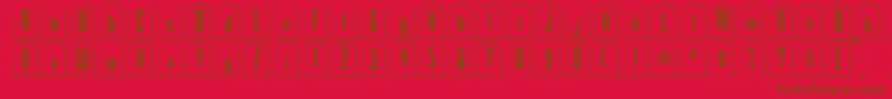 Gr-Schriftart – Braune Schriften auf rotem Hintergrund