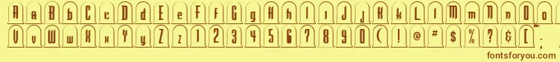 フォントGr – 茶色の文字が黄色の背景にあります。