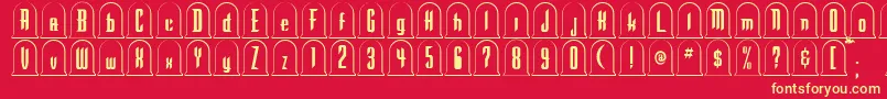 Gr-Schriftart – Gelbe Schriften auf rotem Hintergrund