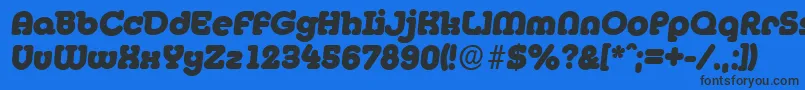 MexicoserialHeavyItalic Font – Black Fonts on Blue Background