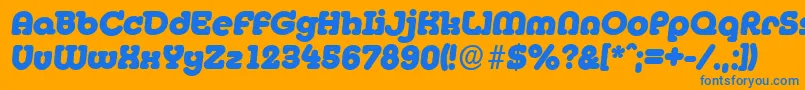 MexicoserialHeavyItalic Font – Blue Fonts on Orange Background