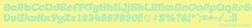 MexicoserialHeavyItalic Font – Green Fonts on Yellow Background