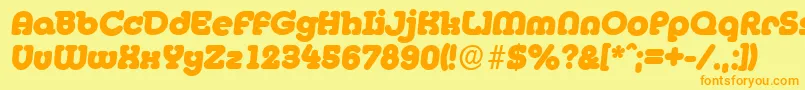 MexicoserialHeavyItalic Font – Orange Fonts on Yellow Background