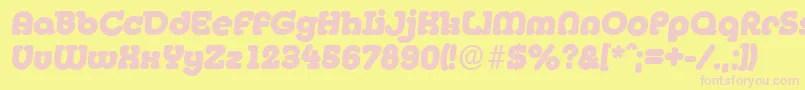 MexicoserialHeavyItalic-fontti – vaaleanpunaiset fontit keltaisella taustalla
