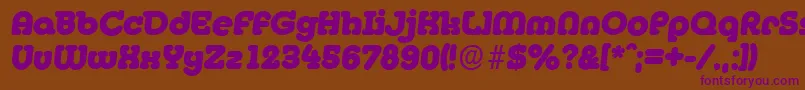 MexicoserialHeavyItalic Font – Purple Fonts on Brown Background