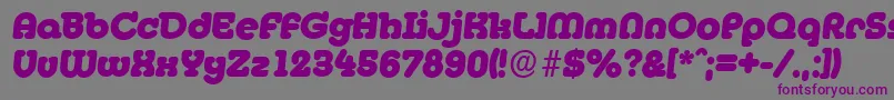 Шрифт MexicoserialHeavyItalic – фиолетовые шрифты на сером фоне