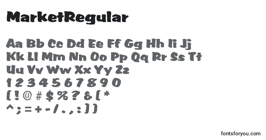 Schriftart MarketRegular – Alphabet, Zahlen, spezielle Symbole