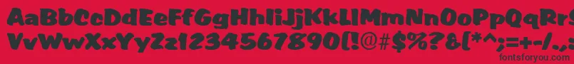 MarketRegular Font – Black Fonts on Red Background
