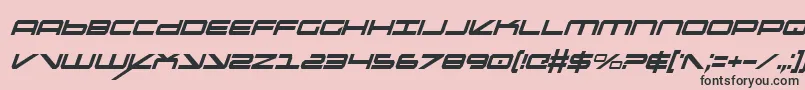 フォントOramacItalicon – ピンクの背景に黒い文字