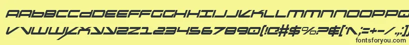Шрифт OramacItalicon – чёрные шрифты на жёлтом фоне
