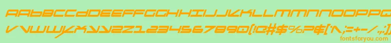 Шрифт OramacItalicon – оранжевые шрифты на зелёном фоне