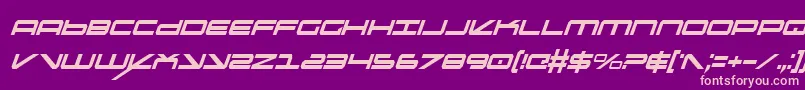 OramacItalicon-Schriftart – Rosa Schriften auf violettem Hintergrund