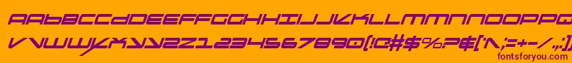 OramacItalicon-fontti – violetit fontit oranssilla taustalla