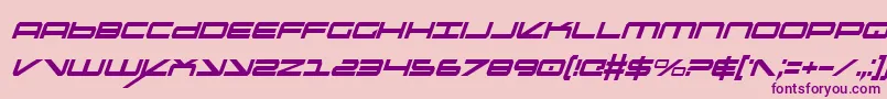 フォントOramacItalicon – ピンクの背景に紫のフォント