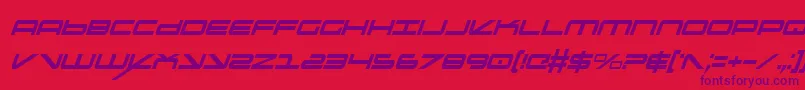OramacItalicon-fontti – violetit fontit punaisella taustalla