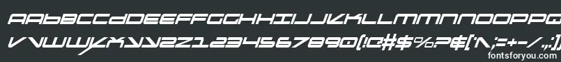 OramacItalicon-fontti – valkoiset fontit mustalla taustalla