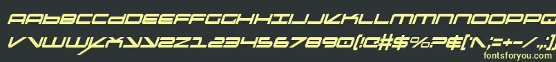 OramacItalicon Font – Yellow Fonts on Black Background